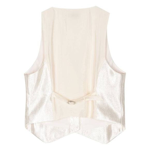 Simkhai Deb Textured Satin Vest Top in Cream 10 - Picture 5 of 5